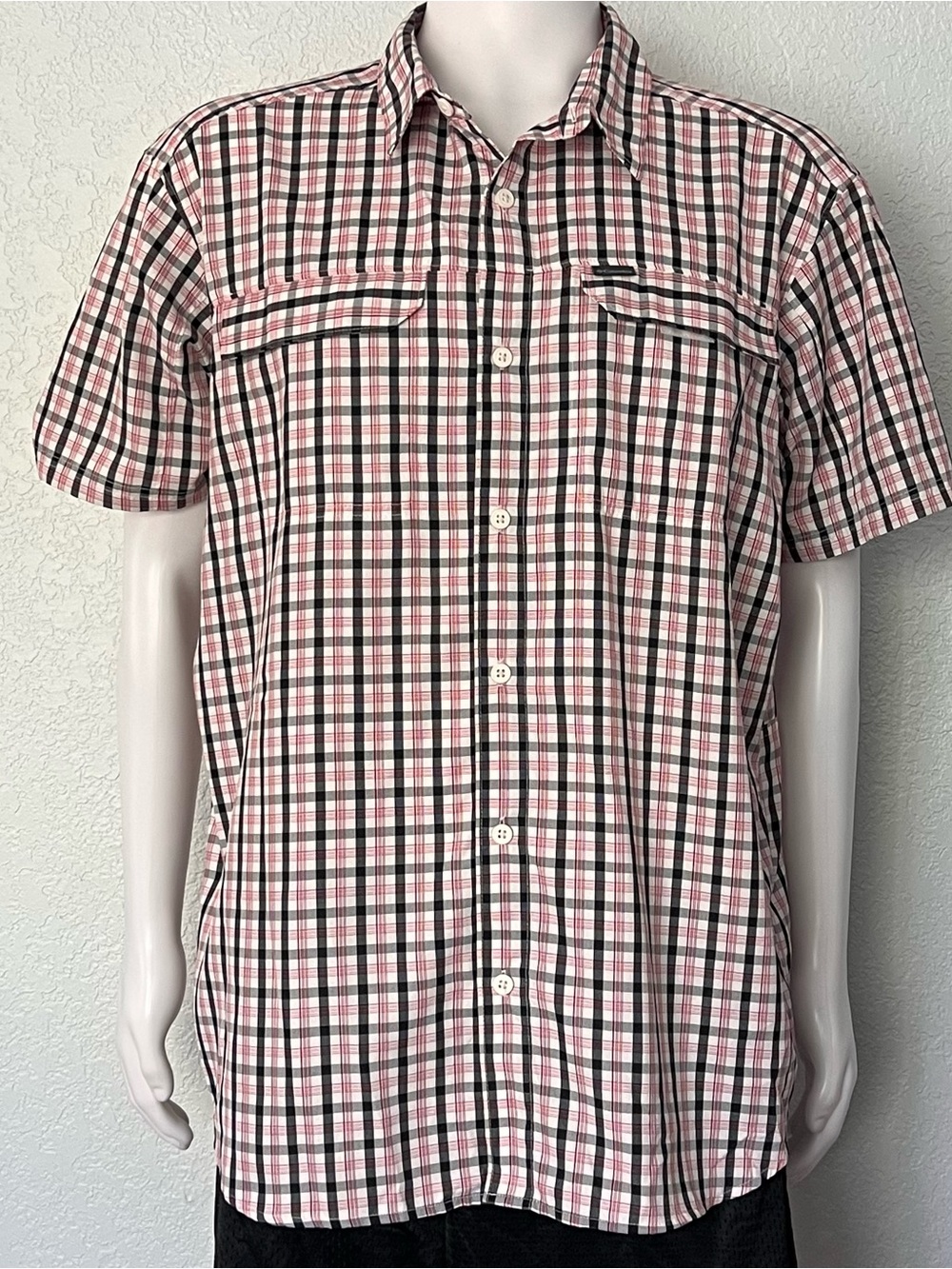 Columbia Omni Shade Mens XL Fishing Shirt Plaid Sun Protection Hiking Travel